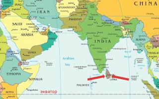 Где находится Шри-Ланка на карте?